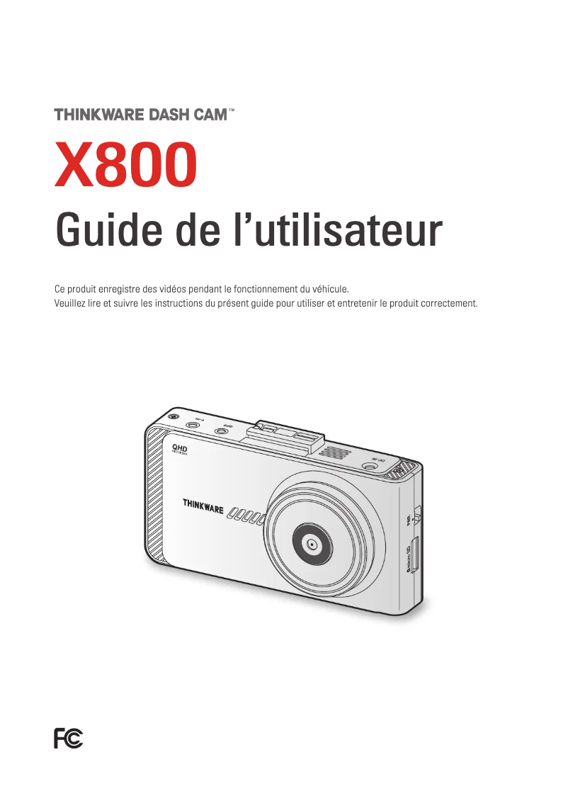 Page n°1 - Manuel utilisateur Thinkware X800