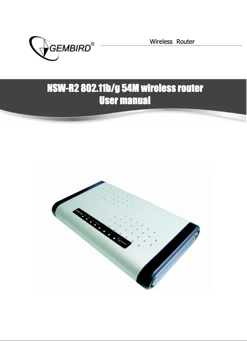 Image de la première page du manuel de l'appareil NSW-R2