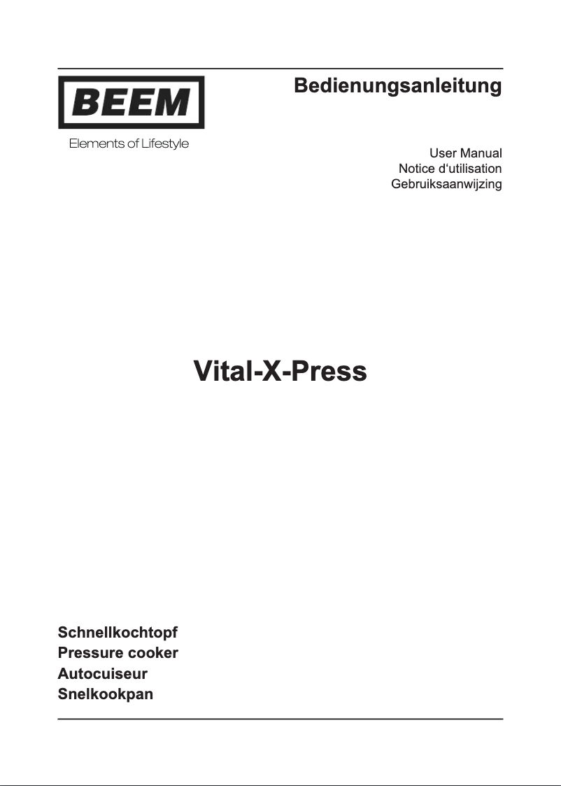 Image de la première page du manuel de l'appareil Vital-X-Press
