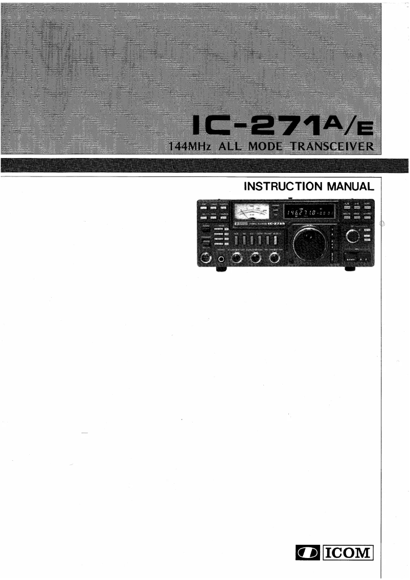 Page n°1 - Manuel utilisateur ICOM IC-271A