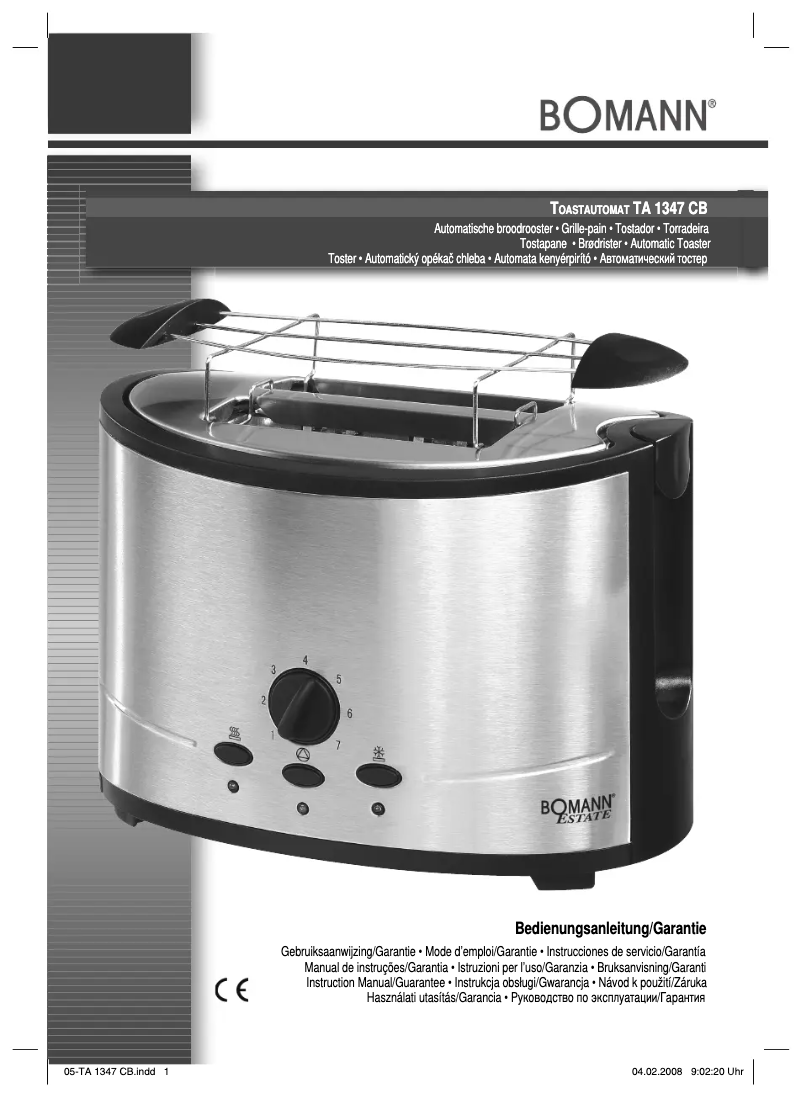 Image de la première page du manuel de l'appareil TA 1347 CB