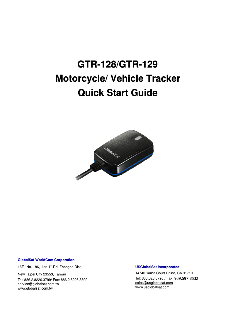 Page n°1 - Manuel utilisateur GlobalSat GTR-129