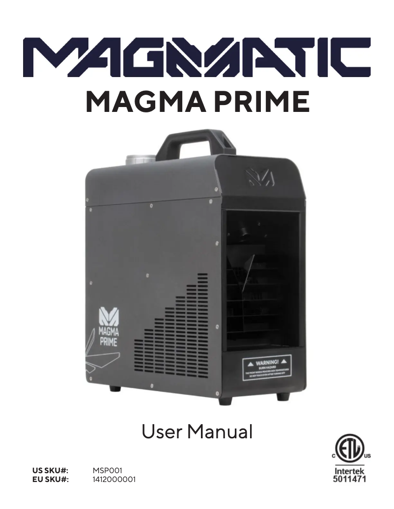 Image de la première page du manuel de l'appareil MAGMA PRIME