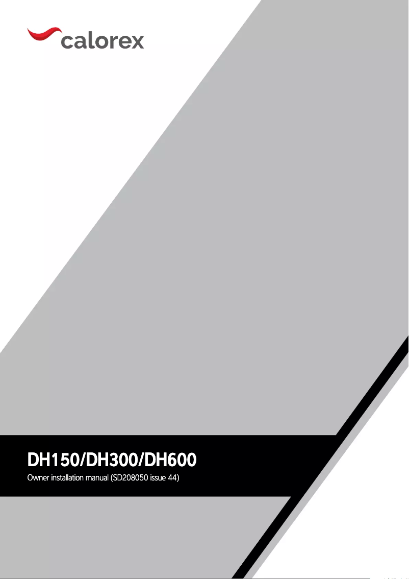 Page n°1 - Manuel utilisateur Calorex DH 300