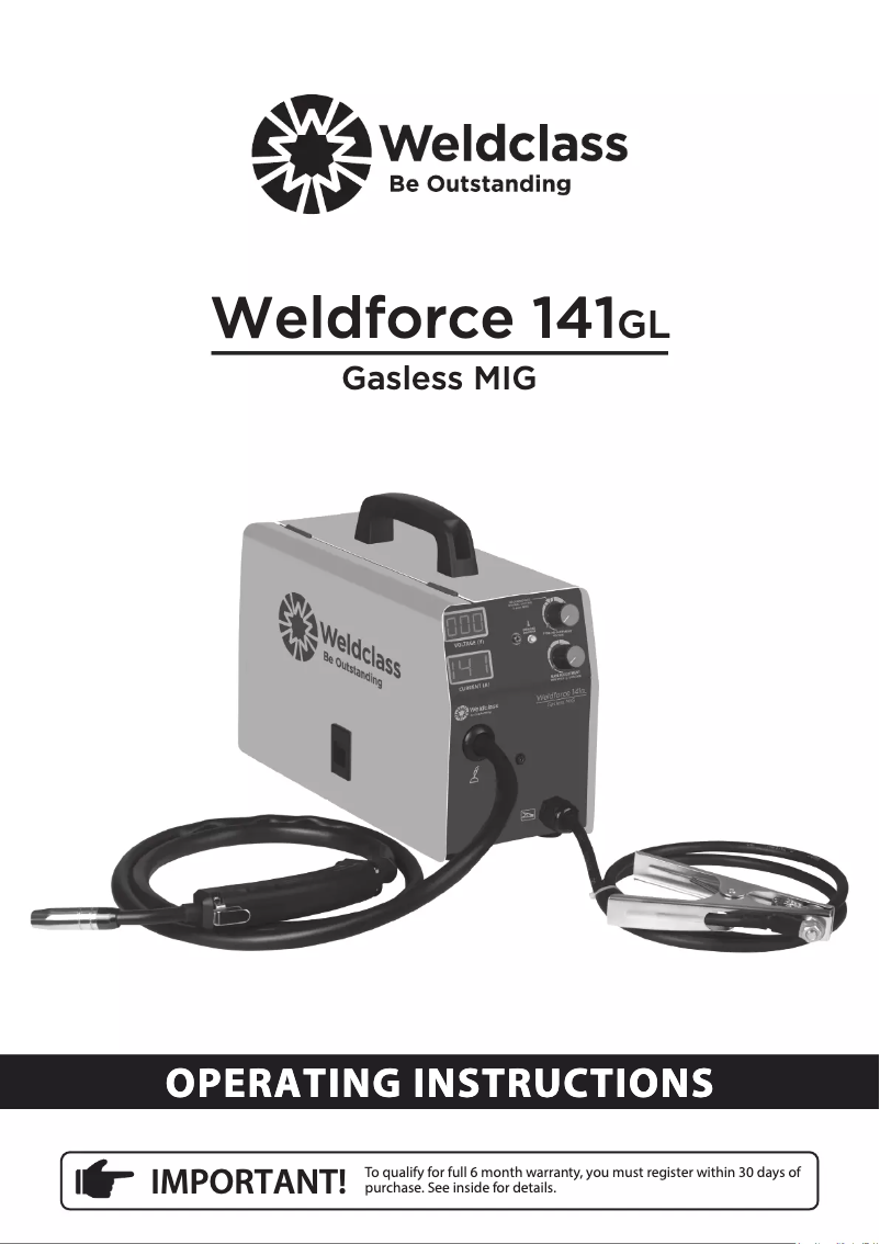 Page n°1 - Manuel utilisateur Weldclass Weldforce 141GL