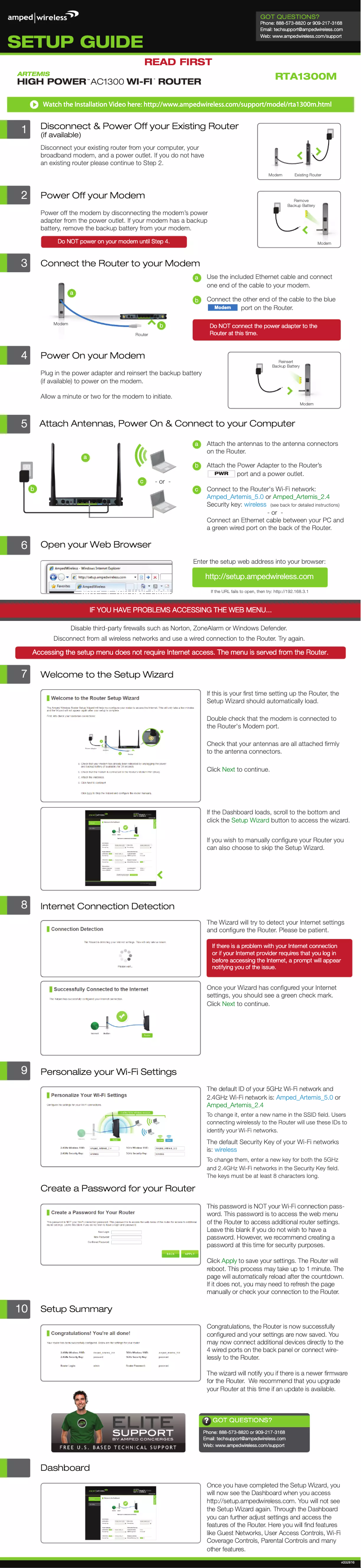 Page n°1 - Manuel utilisateur Amped Wireless Artemis RTA1300M