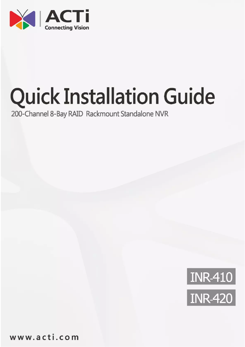 Page n°1 - Manuel utilisateur ACTi INR-420