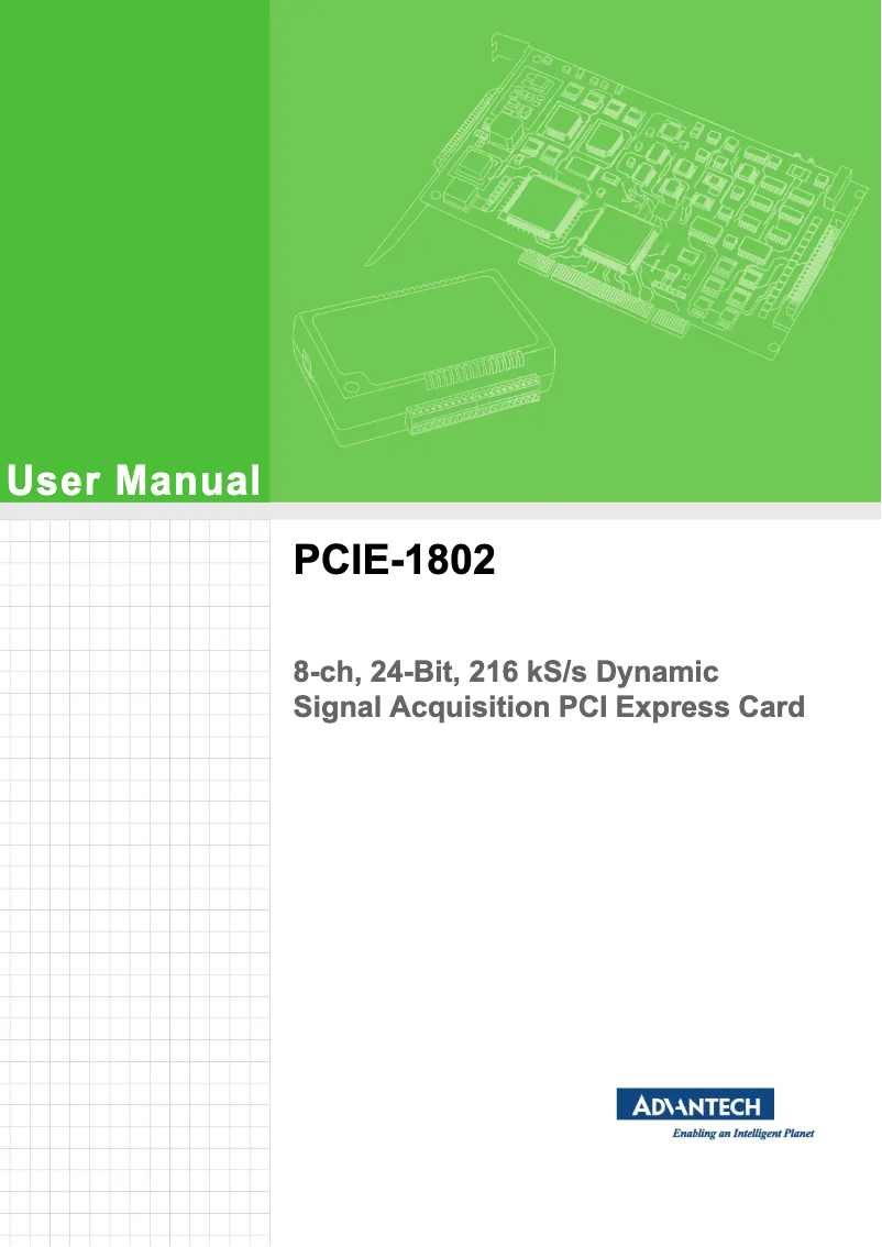 Page n°1 - Manuel utilisateur Advantech PCIE-1802-AE