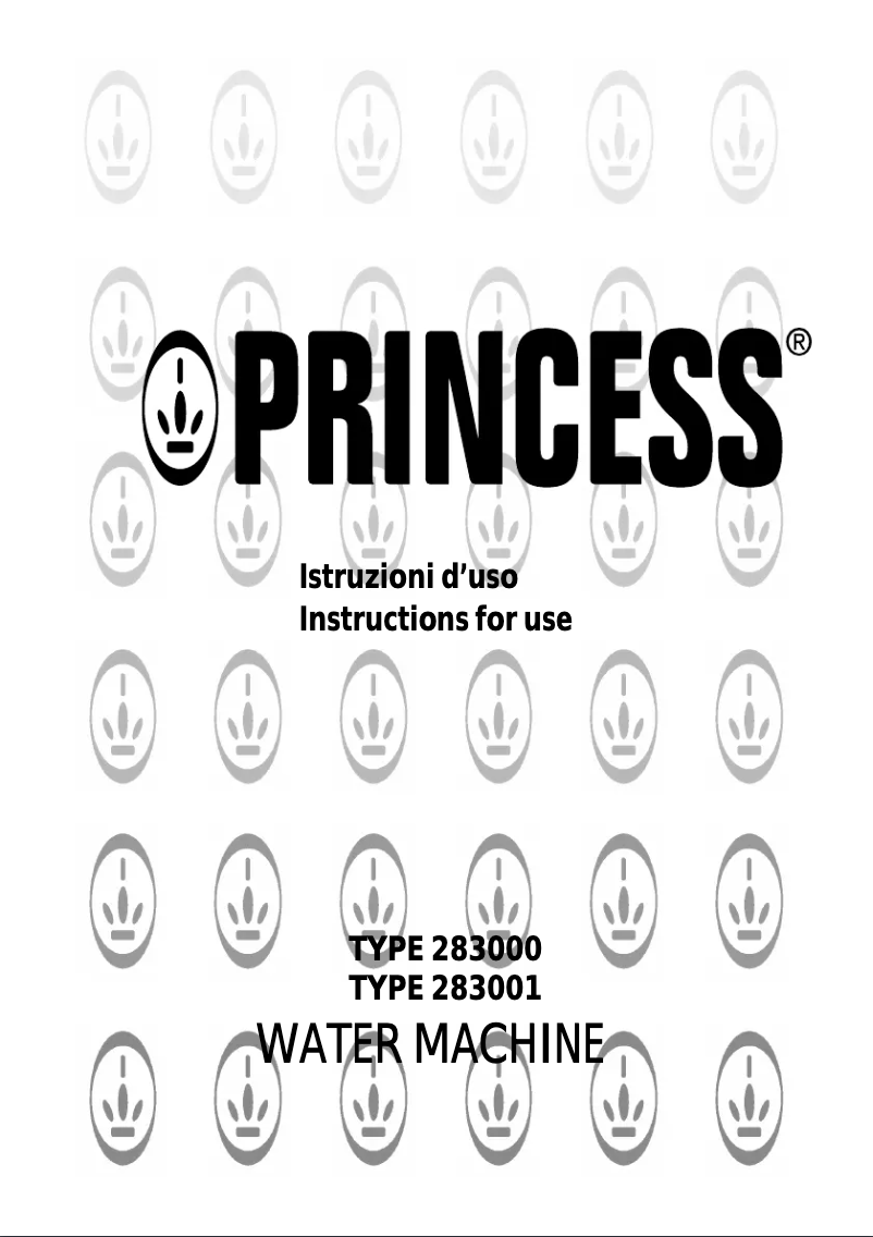 Page 1 de la notice Manuel utilisateur Princess Water Machine Basic 283000