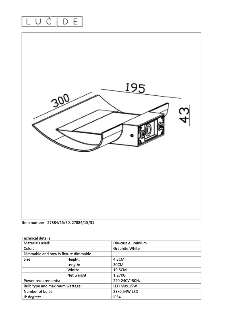 Image de la première page du manuel de l'appareil Dyvor-LED