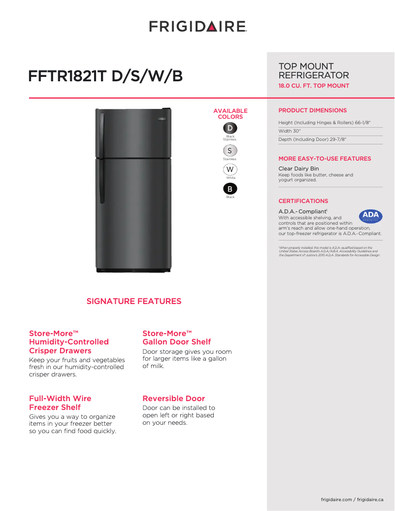 Image de la première page du manuel de l'appareil FFTR1821T