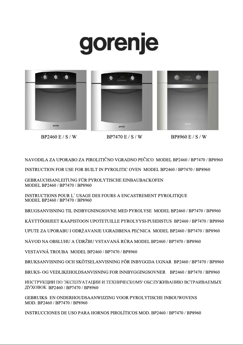 Page 1 de la notice Manuel utilisateur Gorenje BP2460E