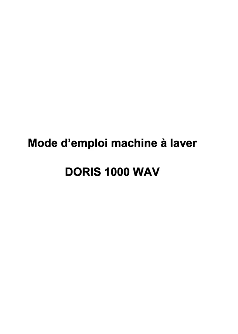 Página 1 del manual Manual de usuario Waltham DORIS 1000 WAV