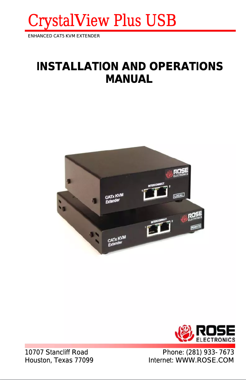 Image de la première page du manuel de l'appareil CrystalView Plus USB