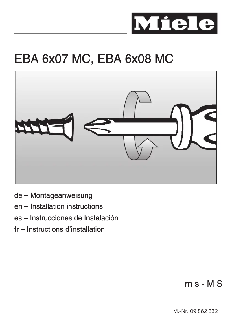 Página 1 del manual Guía de medición Miele EBA 6707 MC