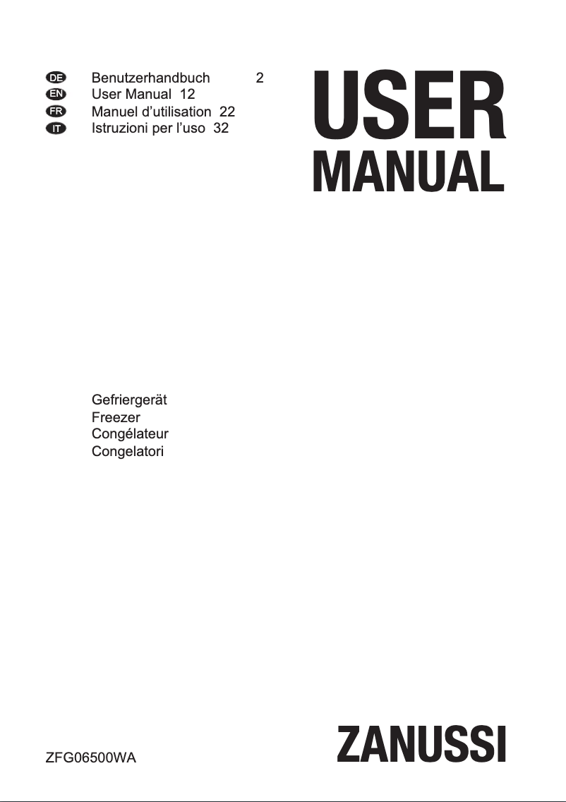 Page n°1 - Manuel utilisateur Zanussi ZRB23200WA