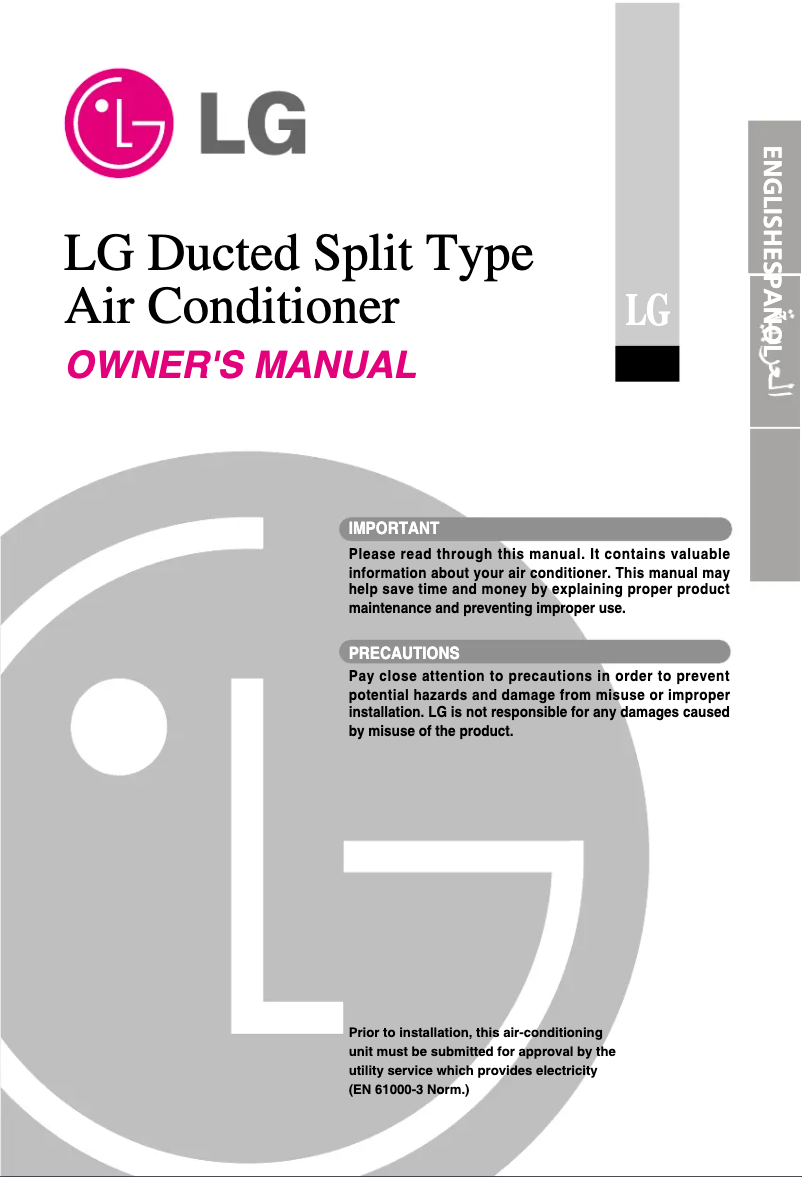Page n°1 - Manuel utilisateur LG TNNC0908T00