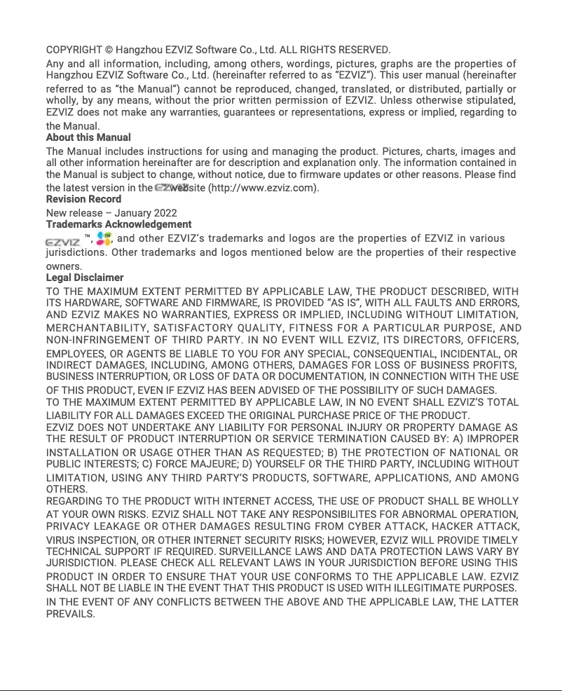 Page 1 of the manual User Manual EZVIZ Smart Chime