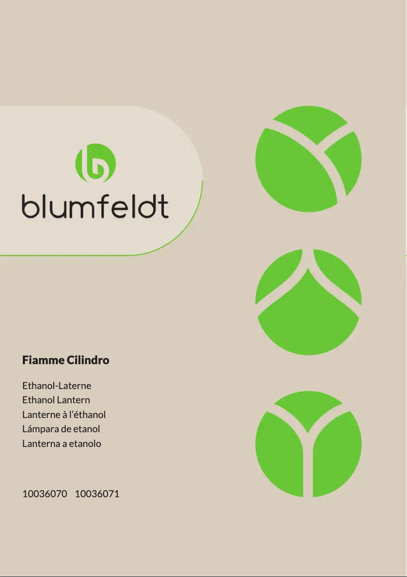 Page n°1 - Manuel utilisateur Blumfeldt Fiamme Cilindro