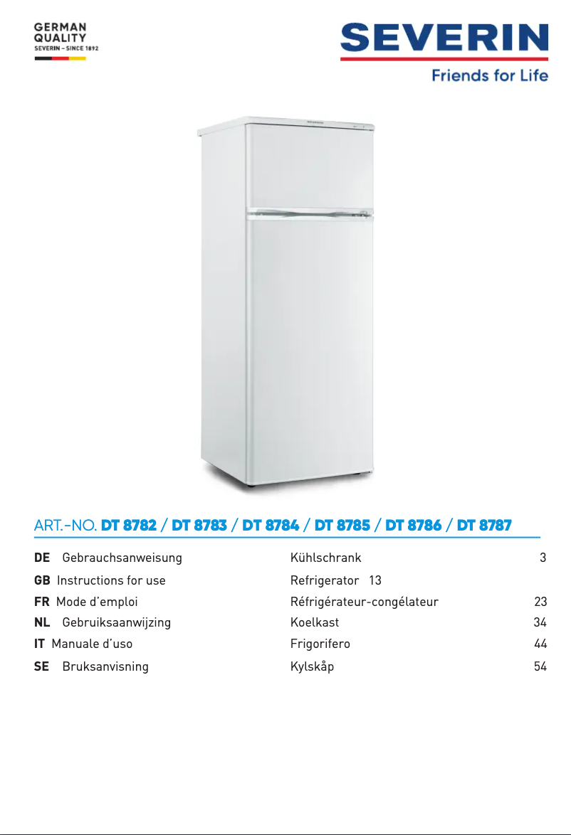 Image de la première page du manuel de l'appareil DT 8782