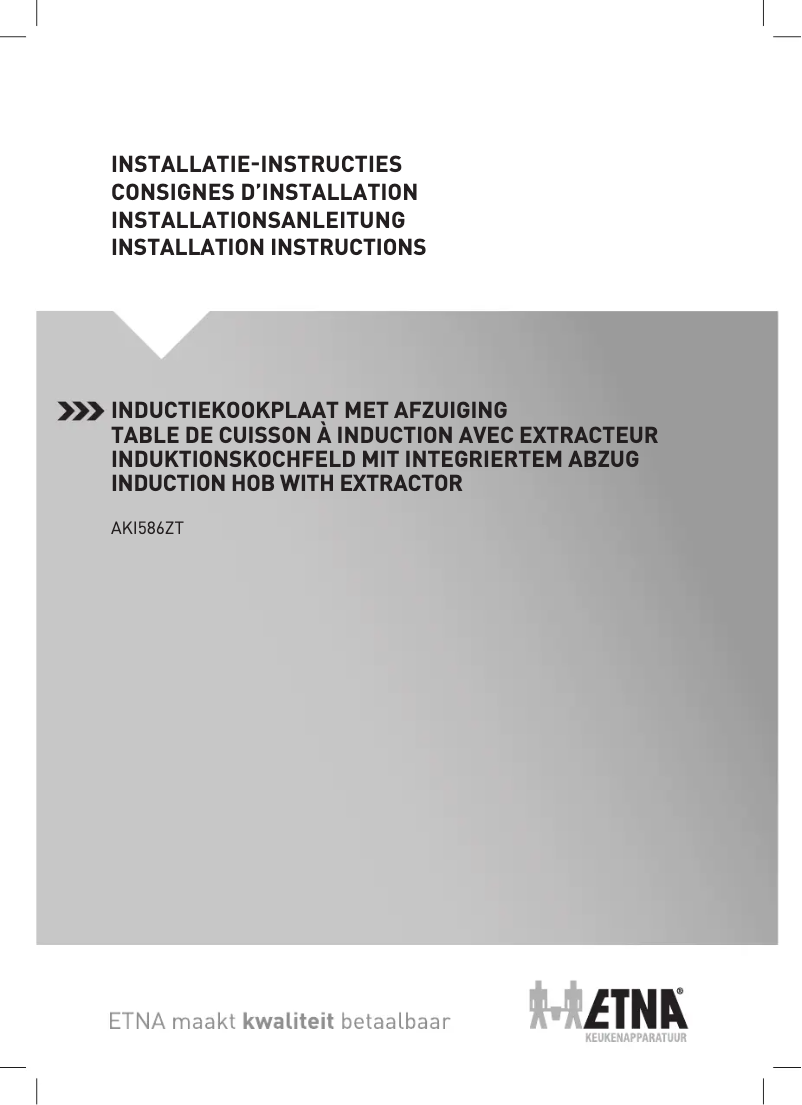 Page 1 de la notice Guide d'installation Etna AKI683ZT