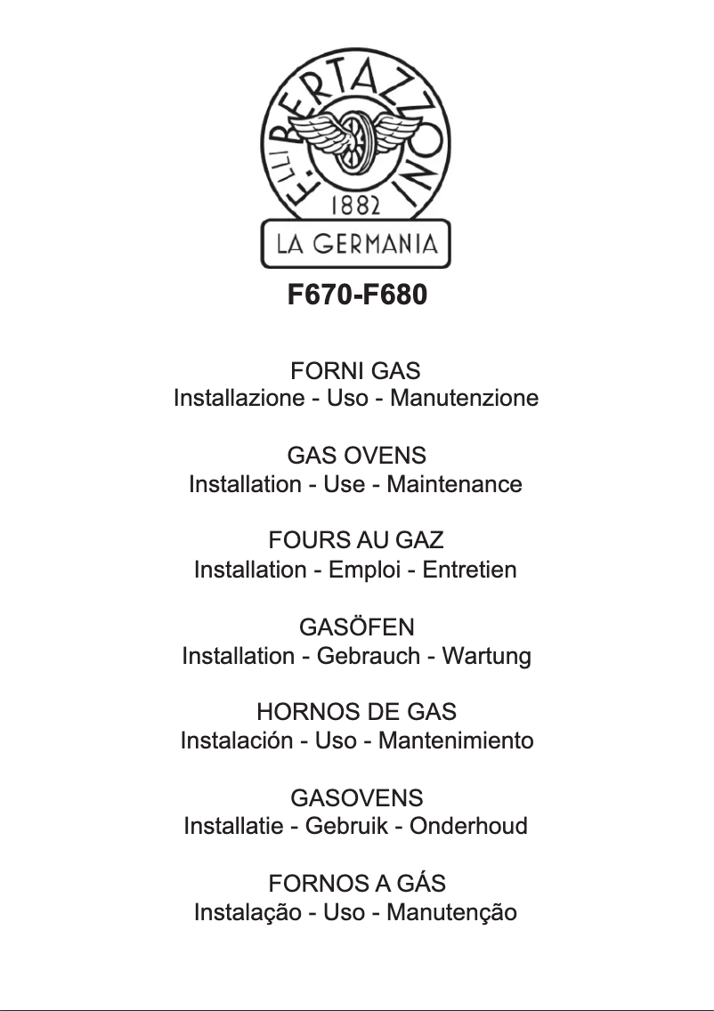 Page 1 de la notice Manuel utilisateur Bertazzoni F670E9X/12