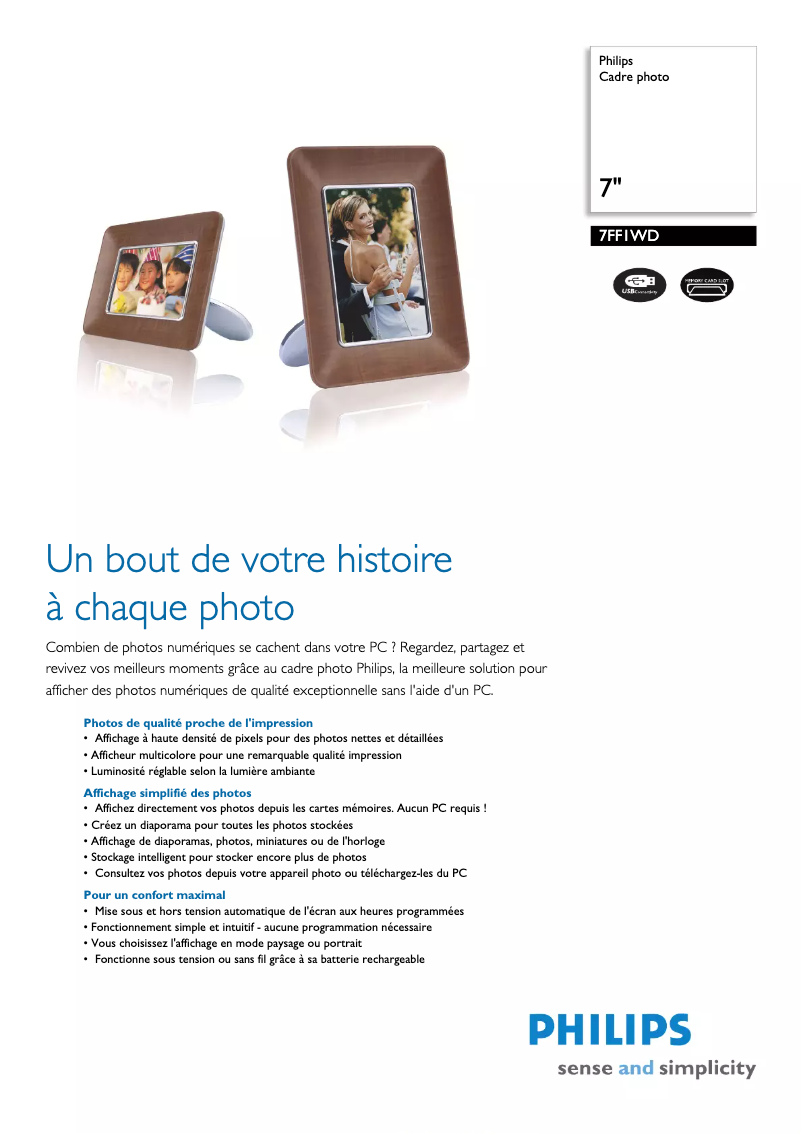 Image de la première page du manuel de l'appareil 7FF1WD