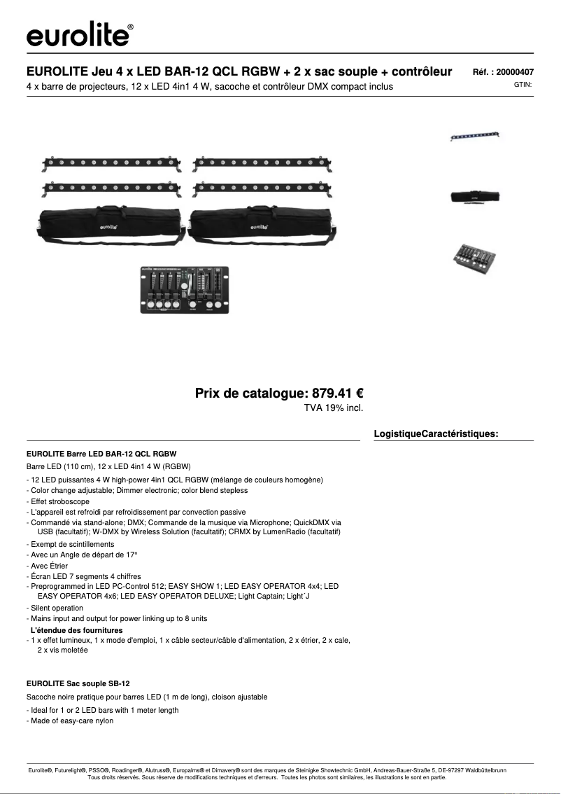 Imagen de la primera página del manual del dispositivo LED BAR-12
