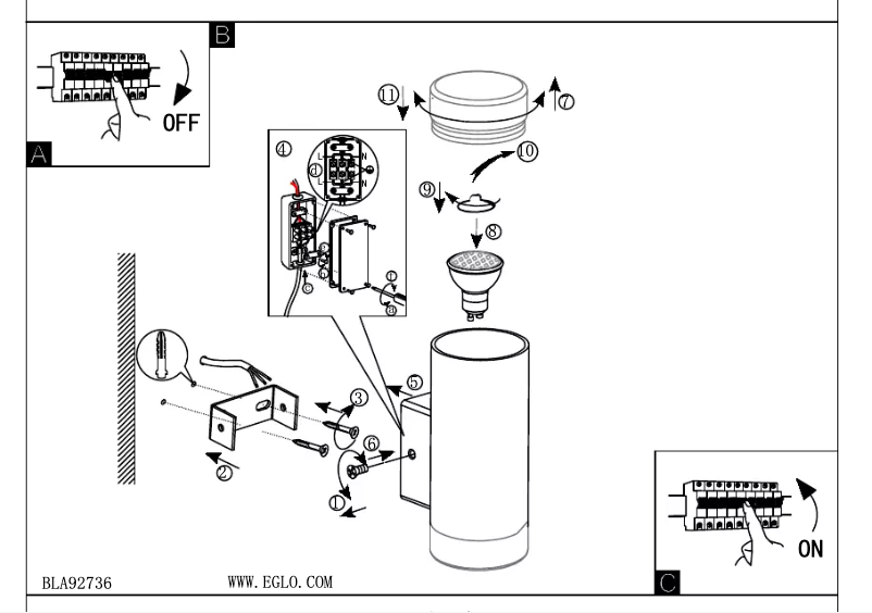 Page 1 de la notice Manuel utilisateur Eglo Riga-LED