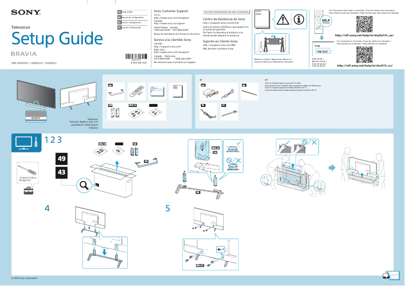 Image de la première page du manuel de l'appareil XBR-49X835D