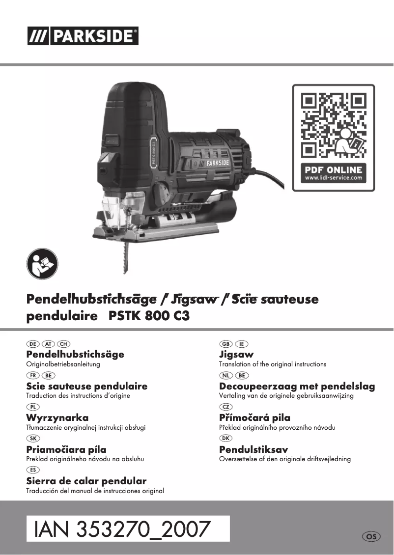 Page n°1 - Manuel utilisateur Parkside PSTK 800 C3