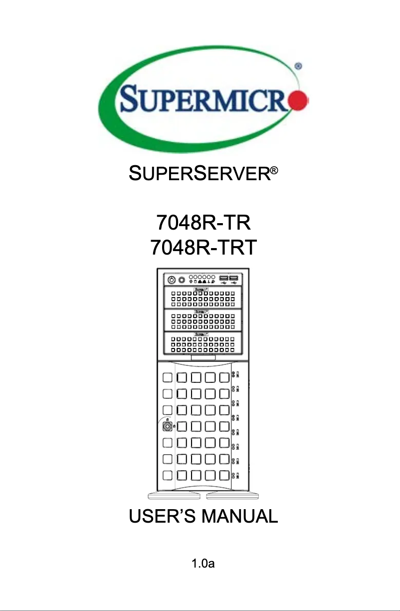 Image de la première page du manuel de l'appareil SuperServer 7048R-TRT