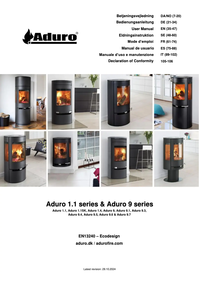 Page n°1 - Manuel utilisateur Aduro 1.1