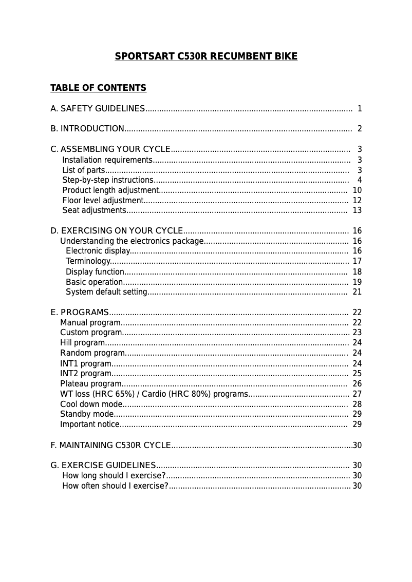 Image de la première page du manuel de l'appareil C530R