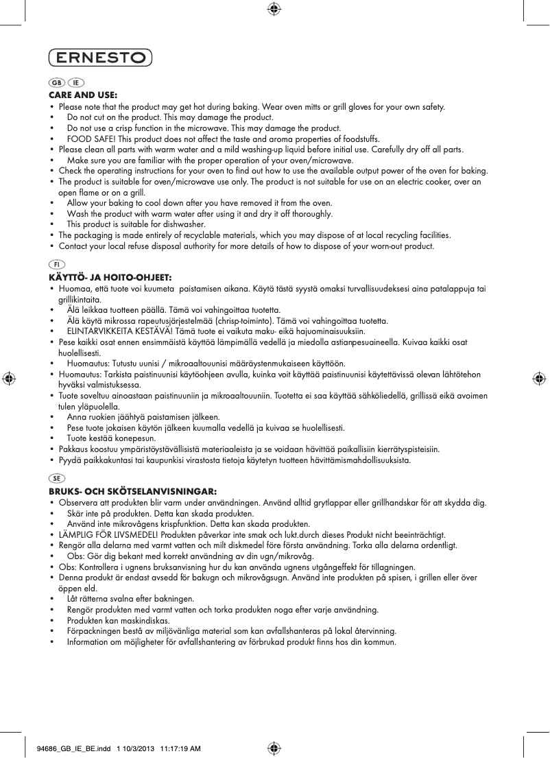 Image de la première page du manuel de l'appareil IAN 94686