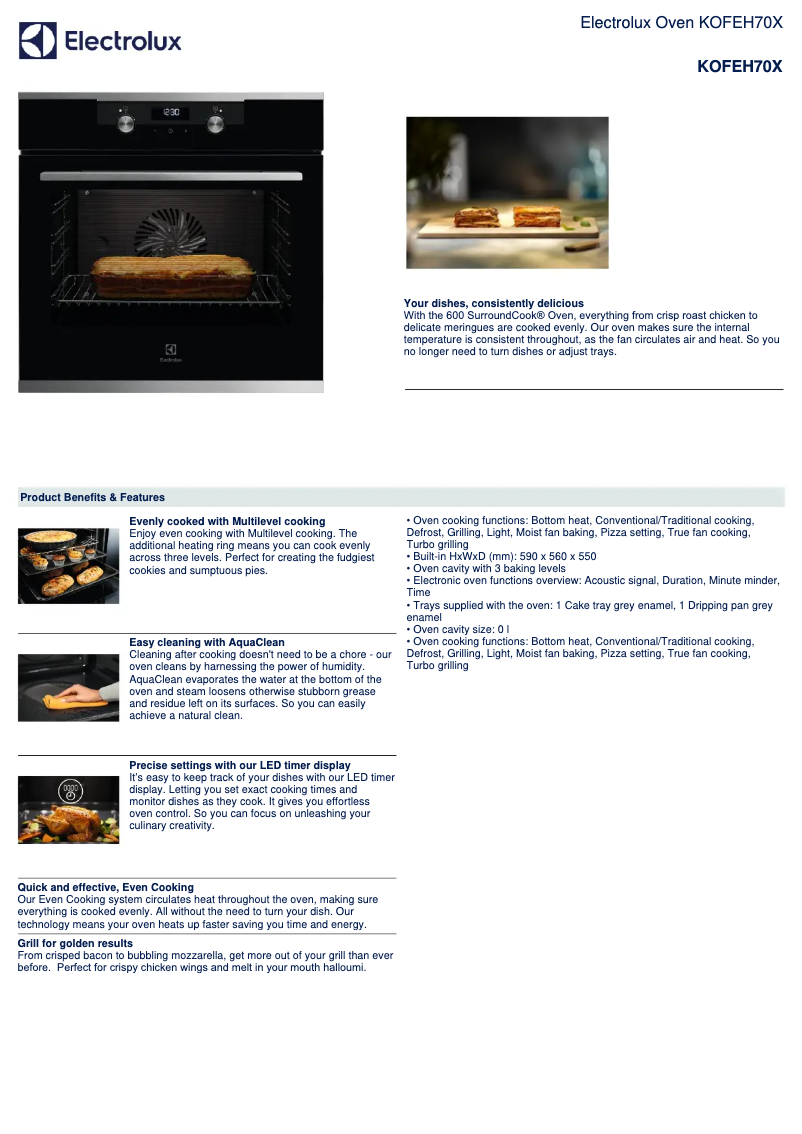 Page n°1 - Fiche technique Electrolux KOFEH70X