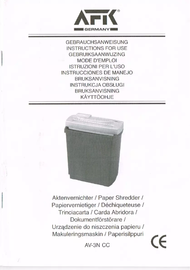 Página 1 del manual Manual de usuario AFK AV-3N CC