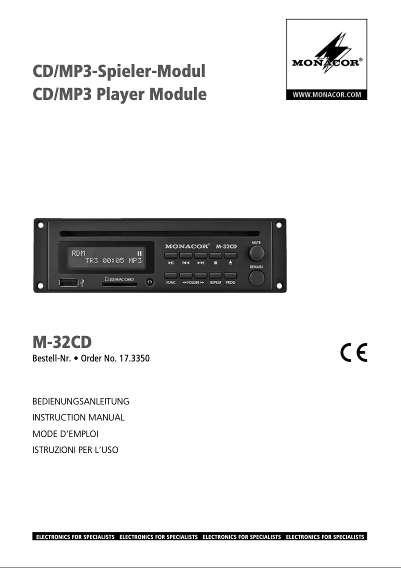 Page n°1 - Manuel utilisateur Monacor M-32CD