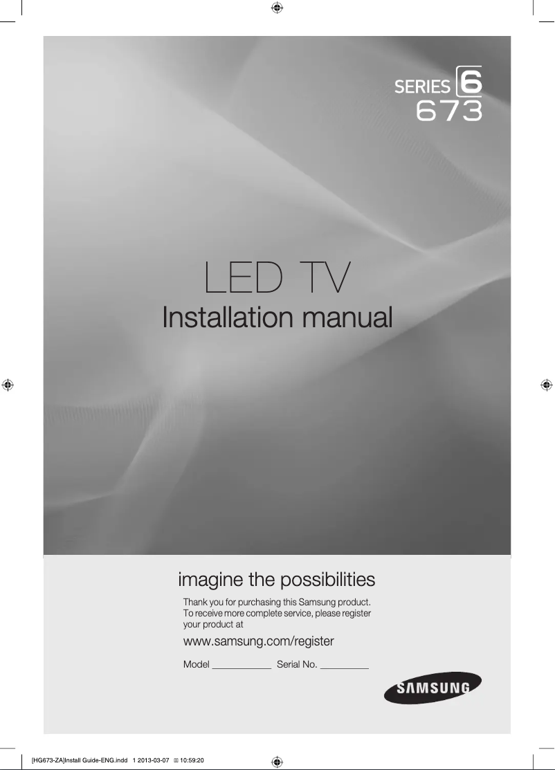 Page 1 de la notice Manuel utilisateur Samsung HG32NB673BF