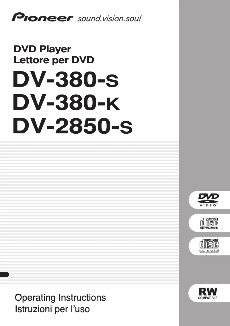 Page n°1 - Manuel utilisateur Pioneer DV-285-S