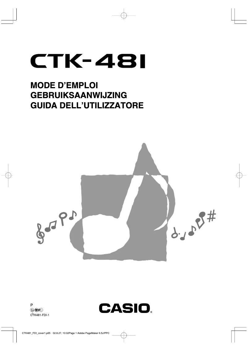 Page n°1 - Manuel utilisateur Casio CTK-481