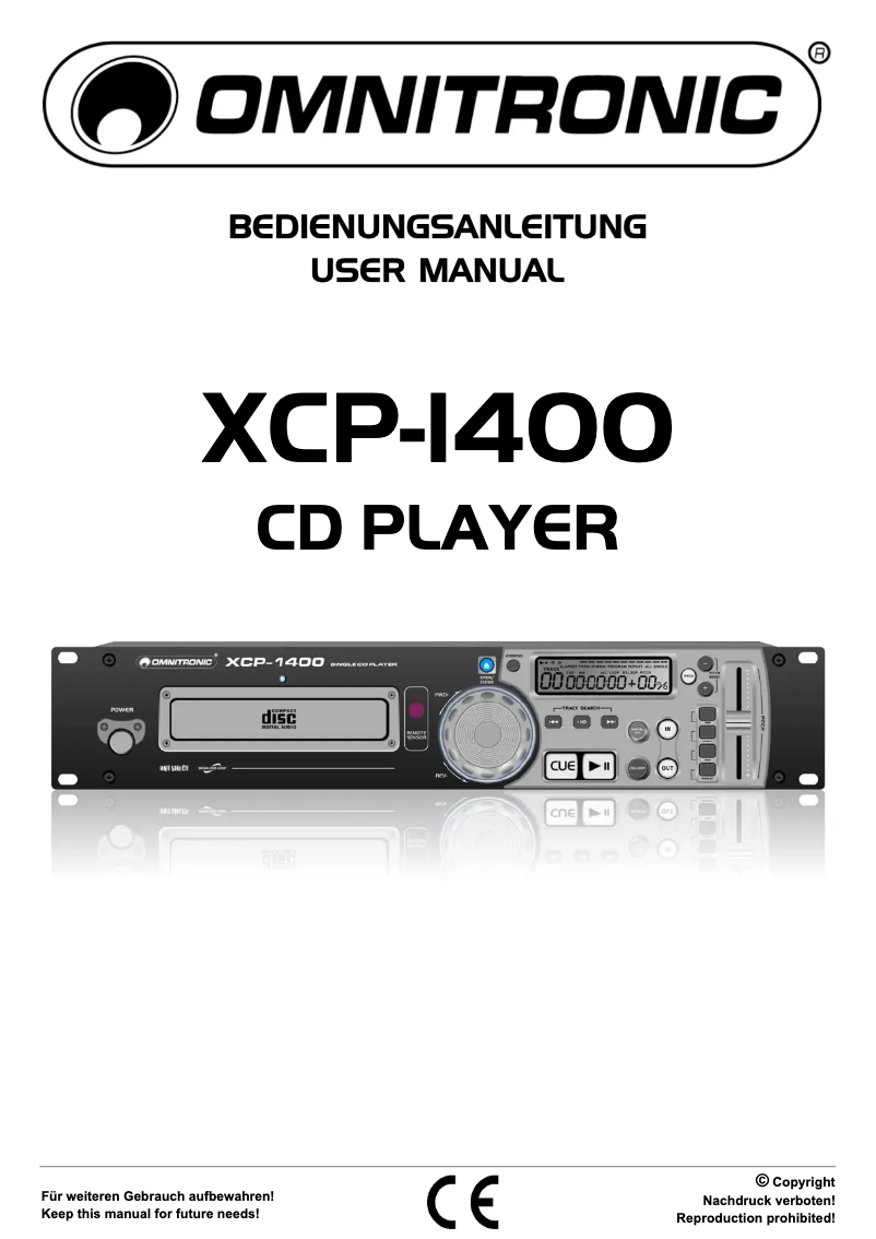 Page 1 de la notice Manuel utilisateur Omnitronic XCP-1400