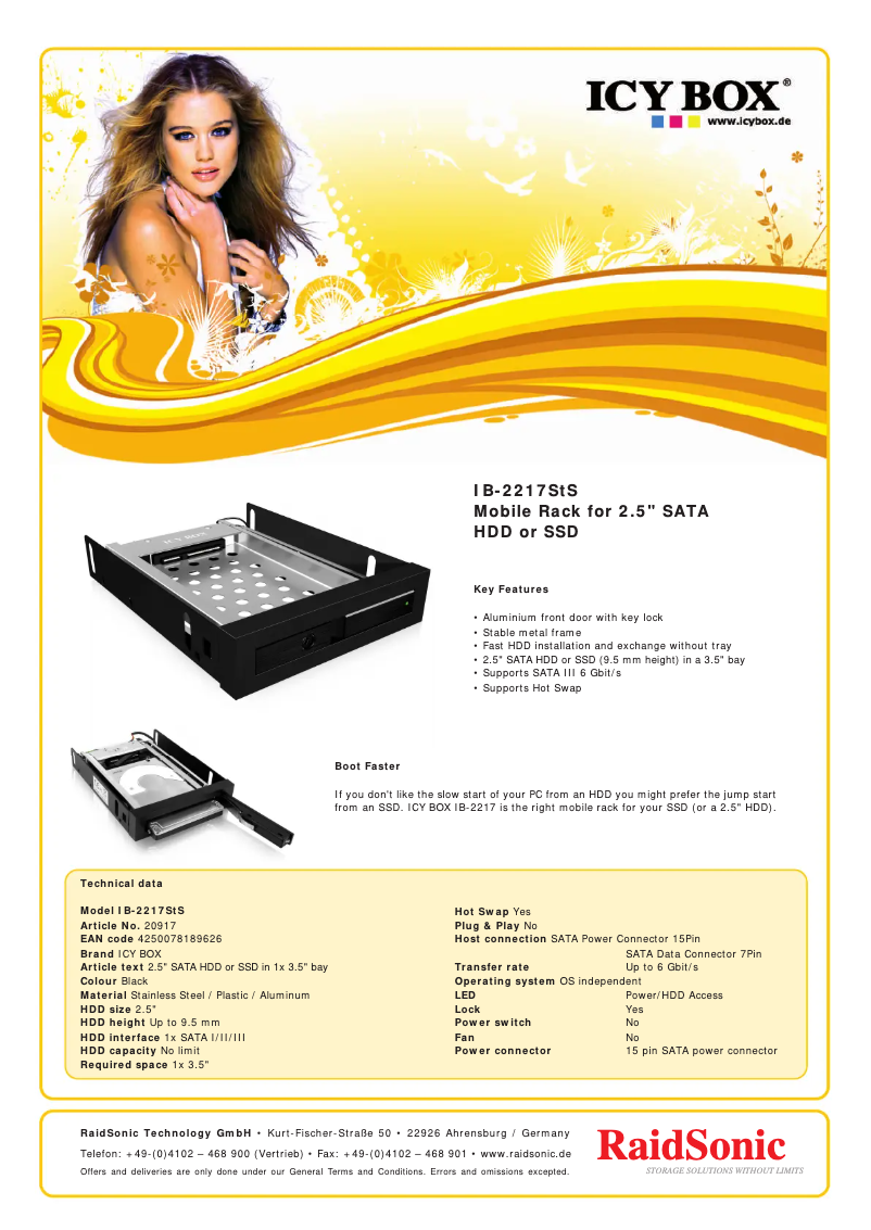 Page n°1 - Fiche technique Icy Box IB-2217StS