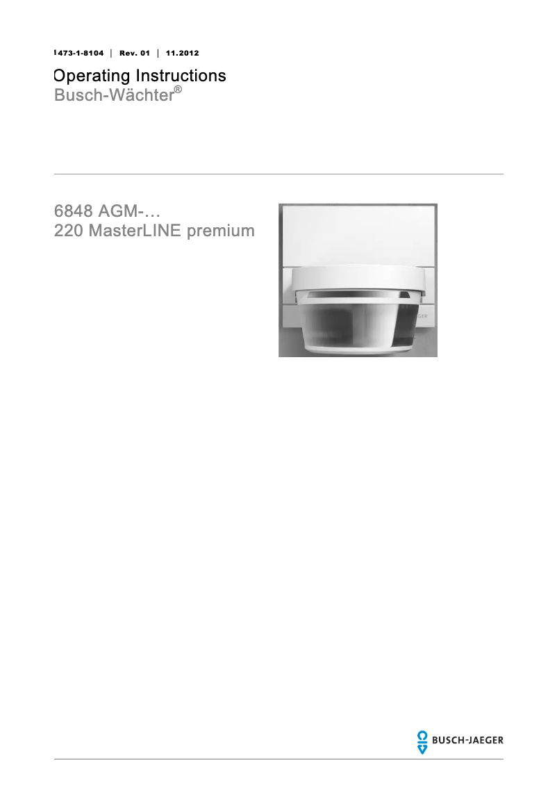 Page 1 de la notice Manuel utilisateur Busch-Jaeger 220 MasterLINE premium