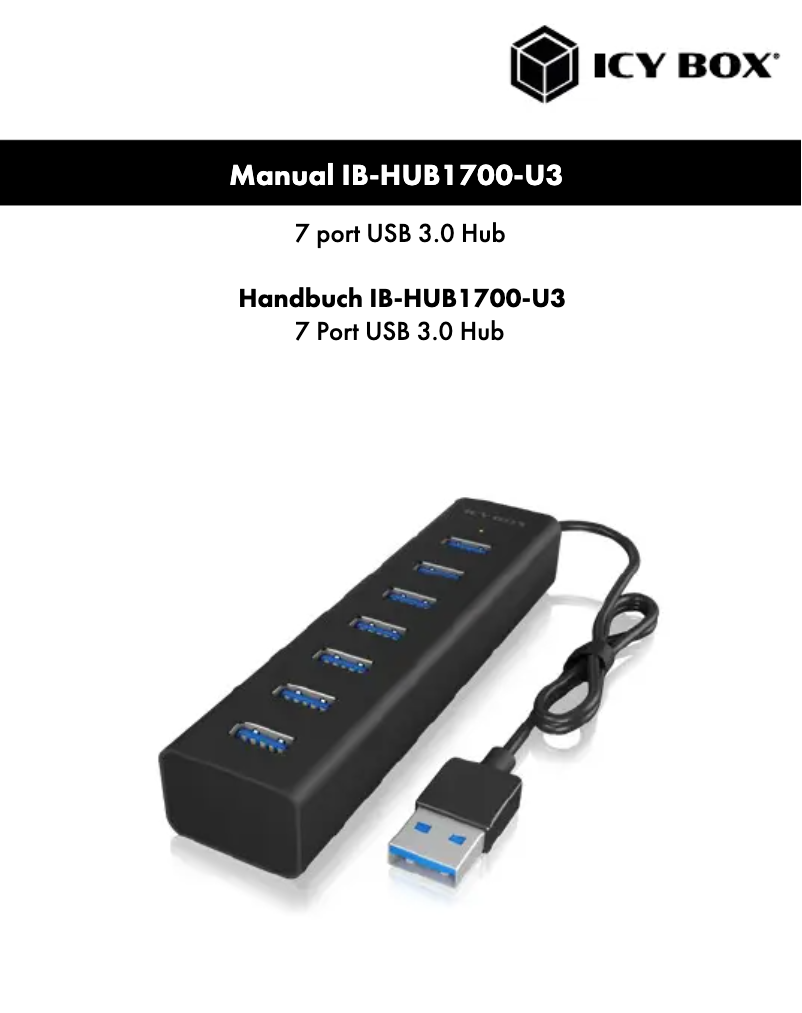 Page n°1 - Manuel utilisateur Icy Box IB-HUB1700-U3