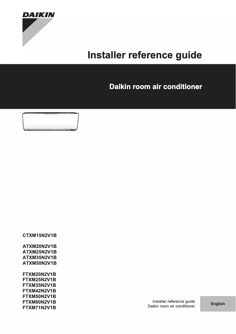 Page 1 de la notice Guide d'installation Daikin ATXM35N2V1B