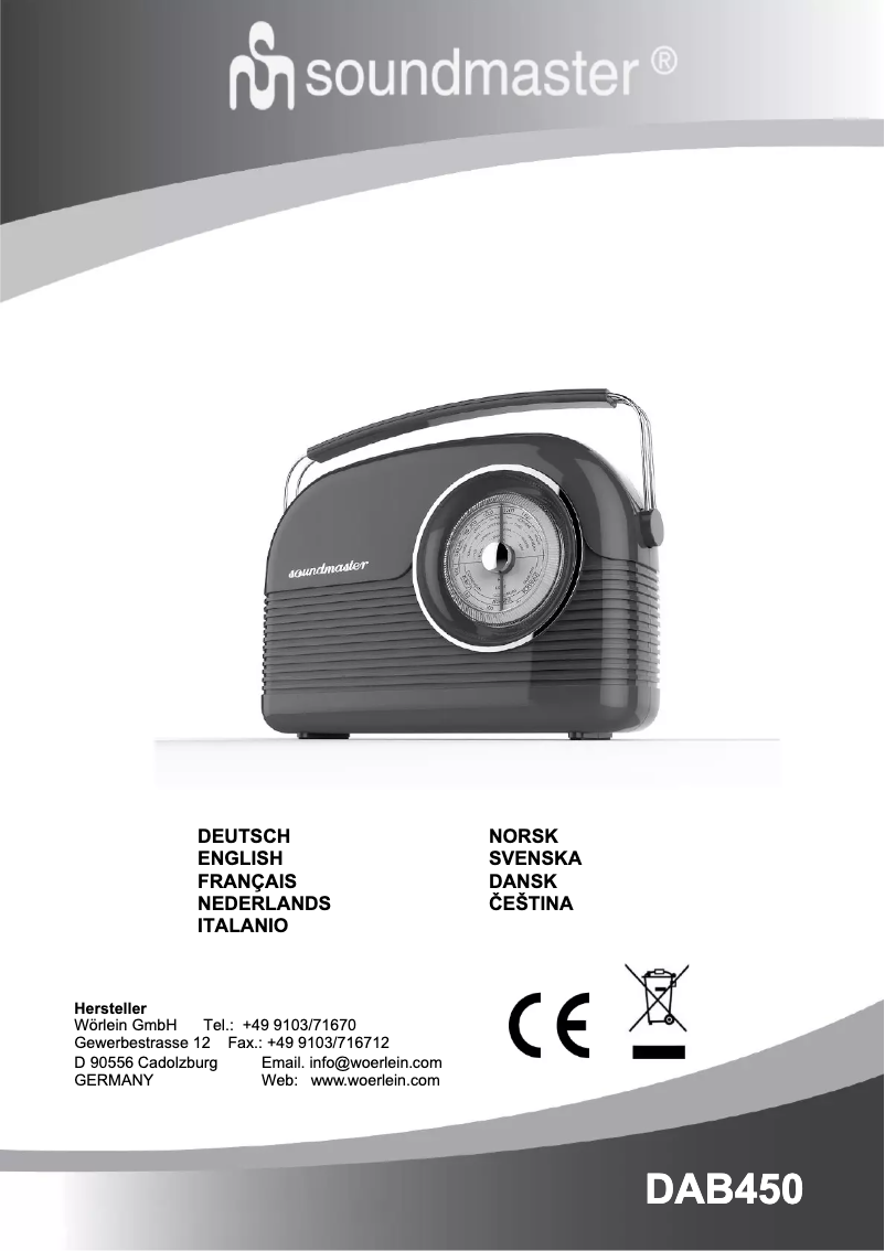 Page n°1 - Manuel utilisateur Soundmaster RETRO