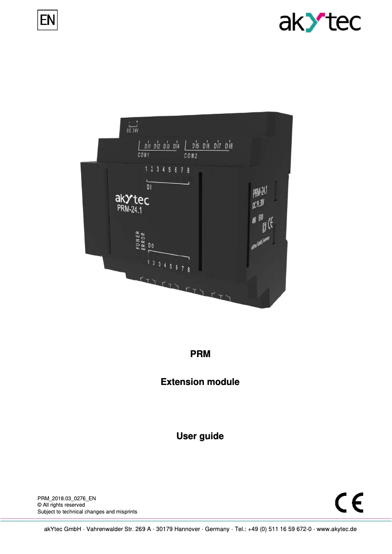 Image de la première page du manuel de l'appareil PRM-24.1