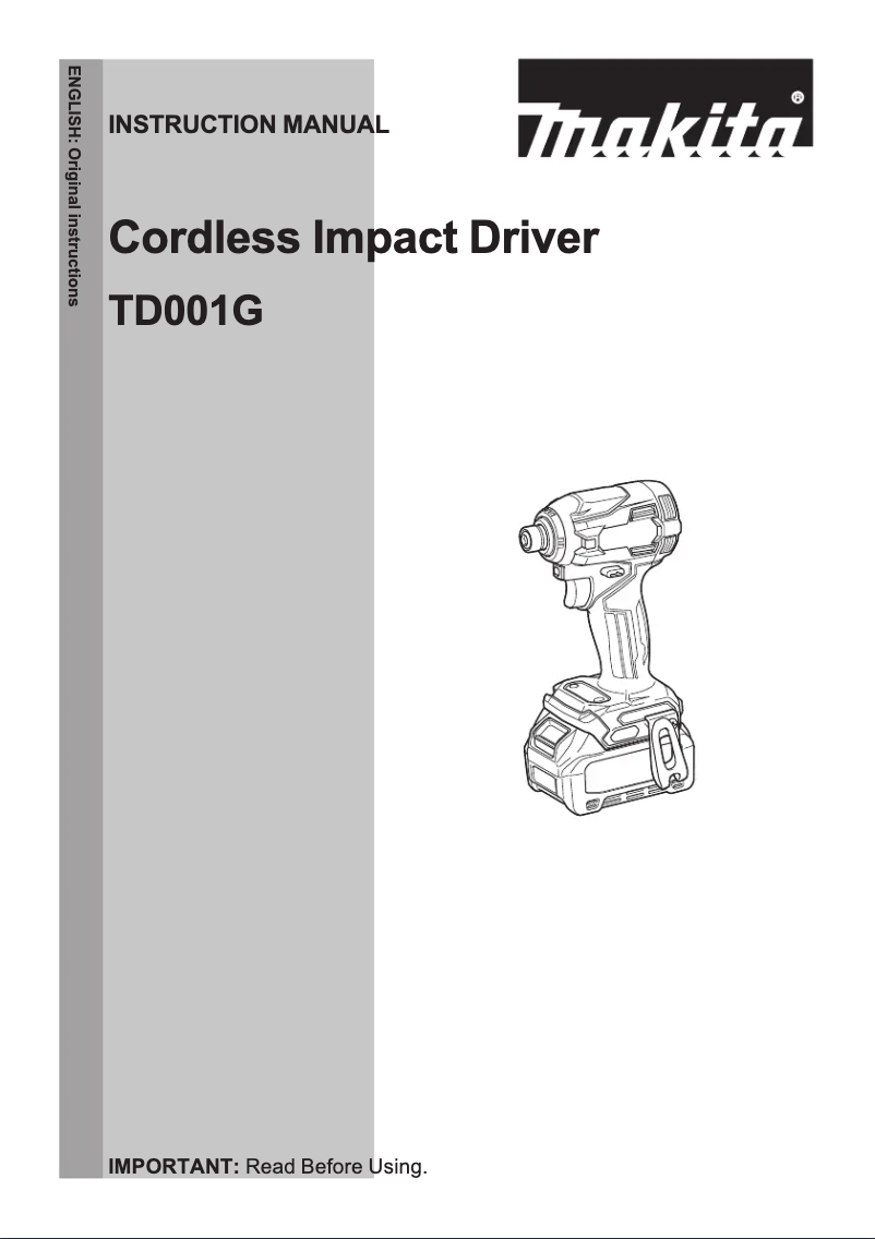 Page 1 de la notice Manuel utilisateur Makita TD001GD103