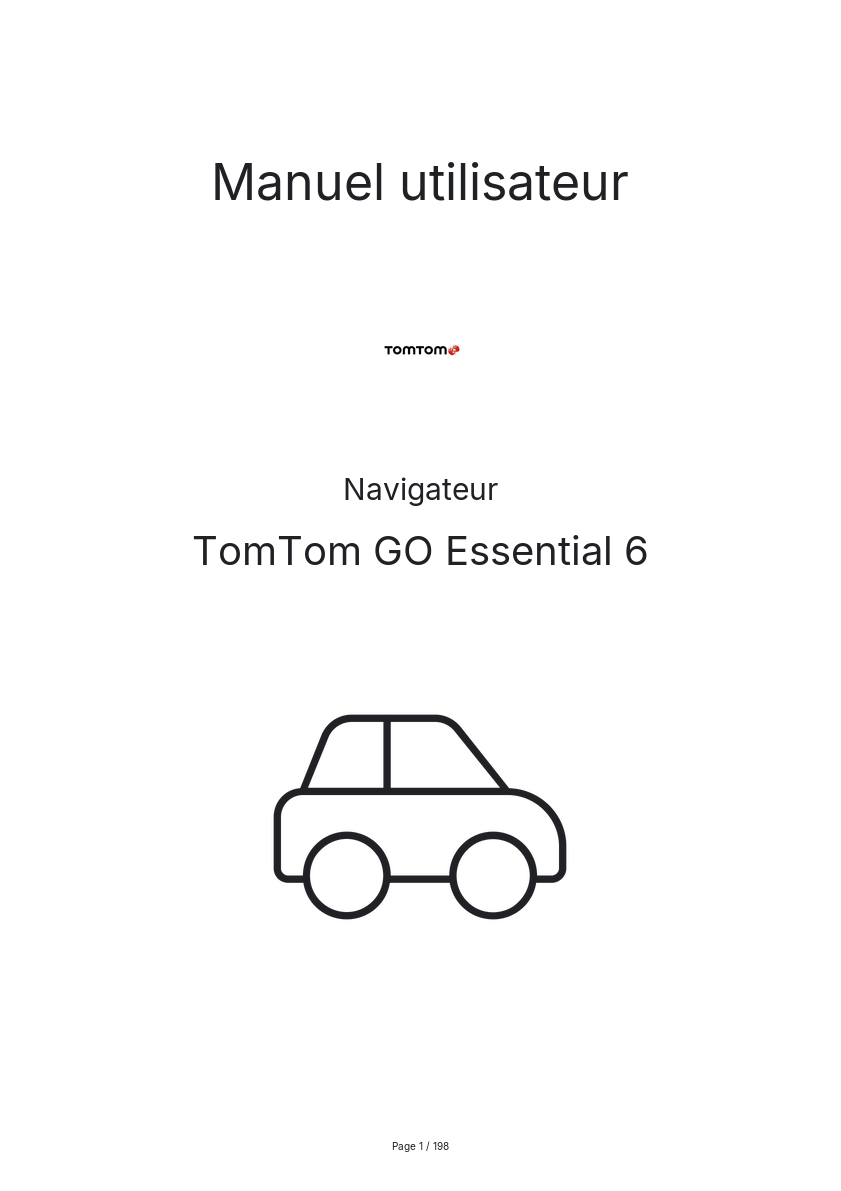 Page n°1 - Manuel utilisateur TomTom GO Essential 6